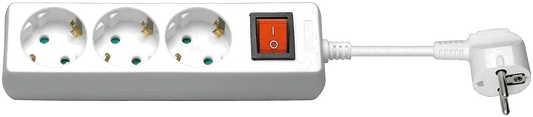 MicroConnect GRU003W-SWITCH Prelungitor 3 prize Schuko lungime cablu 1.5m cu intrerupator ON/OFF, alb, 5704174006220