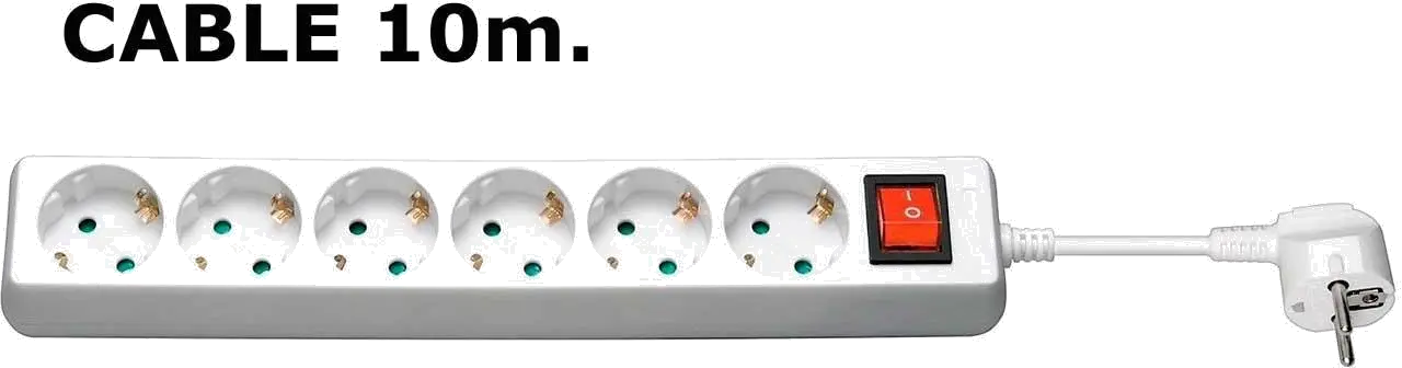 MicroConnect GRU00610W Prelungitor 6 prize Schuko lungime cablu 10m cu intrerupator ON/OFF, alb, 5711045108808