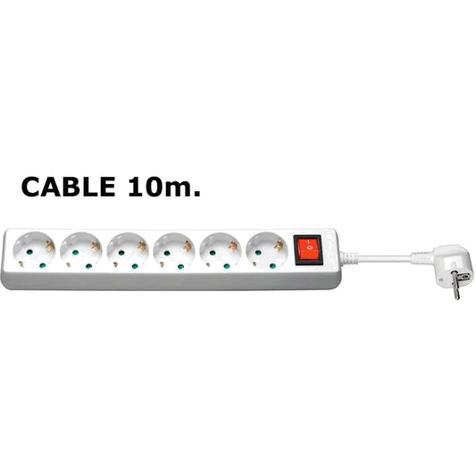 MicroConnect GRU00610W MicroConnect Prelungitor 6 prize Schuko 10m cu intrerupator alb 5711045108808