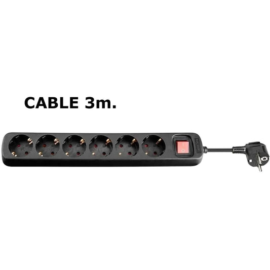 MicroConnect GRU0063B MicroConnect Prelungitor 6 prize Schuko 3m cu intrerupator negru 5711045108754