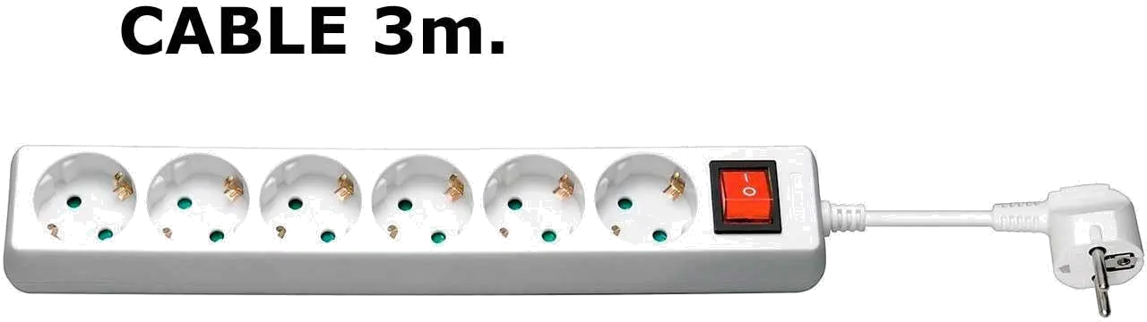 MicroConnect GRU0063W Prelungitor 6 prize Schuko lungime cablu 3m cu intrerupator ON/OFF, alb, 5711045108747