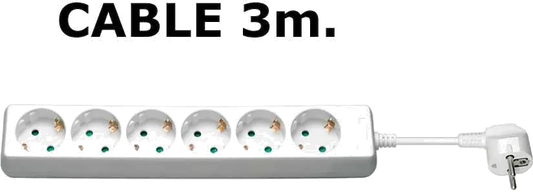 MicroConnect GRU0063WA Prelungitor 6 prize Schuko lungime cablu 3m alb, 5711045977534