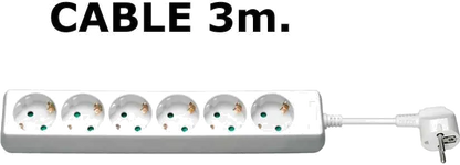 MicroConnect GRU0063WA Prelungitor 6 prize Schuko lungime cablu 3m alb, 5711045977534