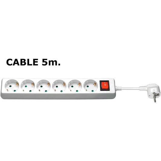 MicroConnect GRU0065W MicroConnect Prelungitor 6 prize Schuko 5m cu intrerupator alb 5711045108785