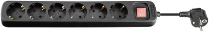 MicroConnect GRU006B Prelungitor 6 prize Schuko lungime cablu 1.8m cu intrerupator ON/OFF, negru, 5711045108723