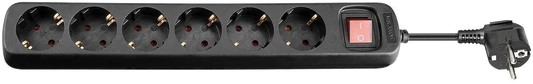 MicroConnect GRU006B Prelungitor 6 prize Schuko lungime cablu 1.8m cu intrerupator ON/OFF, negru, 5711045108723