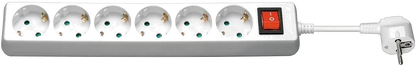 MicroConnect GRU006W Prelungitor 6 prize Schuko lungime cablu 1.8m cu intrerupator ON/OFF, alb, 5711045108716