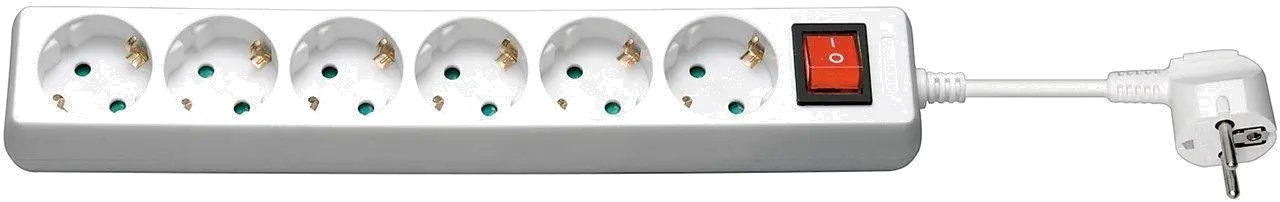 MicroConnect GRU006W Prelungitor 6 prize Schuko lungime cablu 1.8m cu intrerupator ON/OFF, alb, 5711045108716