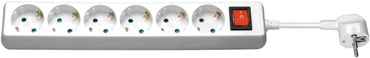MicroConnect GRU006W Prelungitor 6 prize Schuko lungime cablu 1.8m cu intrerupator ON/OFF, alb, 5711045108716