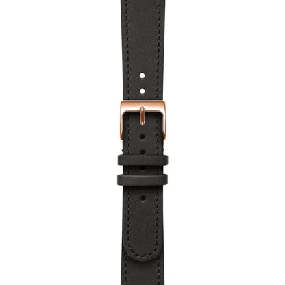 Withings 3700546704345 Withings Leather Wristband 18mm w Rose Gold buckle - Black 3700546704345