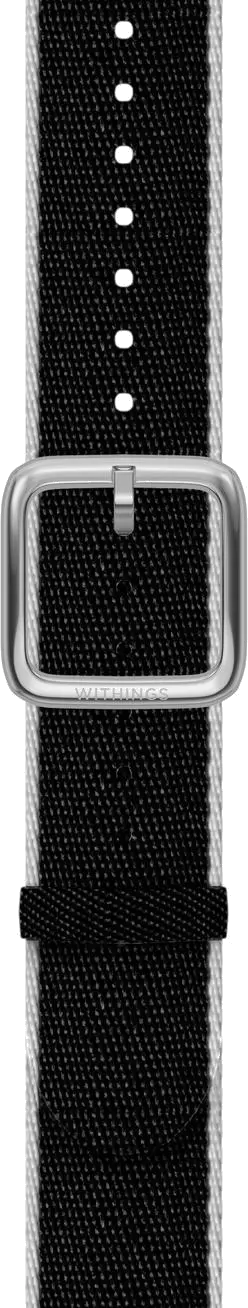 Withings 3700546706561 Polyethylene terephthalate Wristband 18mm w Silver buckle Black & White, 3700546706561