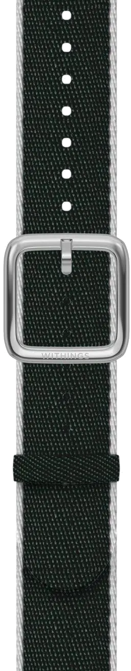 Withings 3700546706608 Polyethylene terephthalate Wristband 18mm w Silver buckle Green & White, 3700546706608