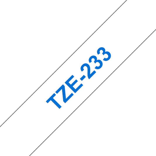 Brother TZE233 Brother Banda laminata TZe-233 12mm 8m albastru pe alb 4977766685276