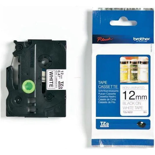 Brother TZEN231 Brother Banda nelaminata TZe-N231 12mm 8m negru pe alb 4977766691833