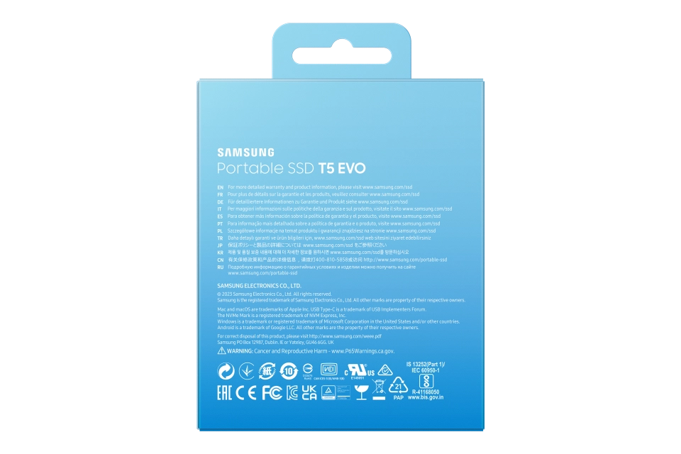 Samsung MU-PH8T0S/EU MU-PH8T0S/EU SSD extern T5 8TB USB 3.2 Gen 2, 8806094905427