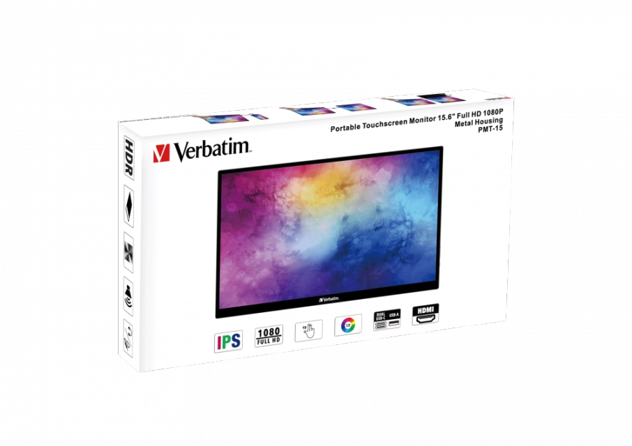 Verbatim 49592 PMT-15 Portable Touchscreen Monitor 15.6" Full HD 1080p, 23942495925