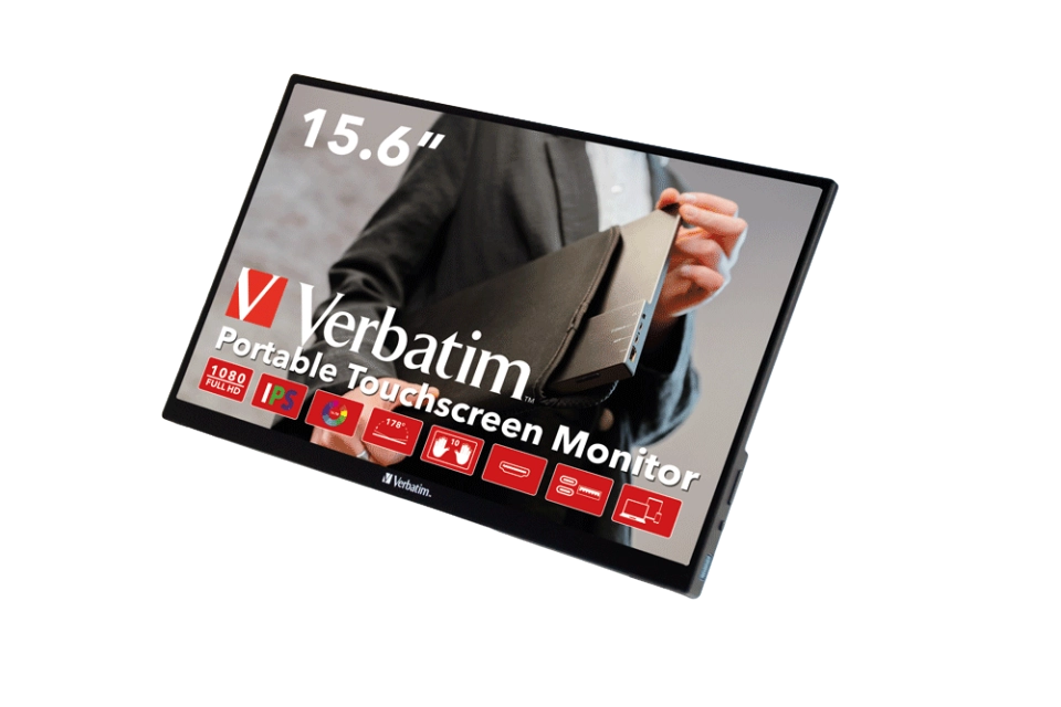 Verbatim 49592 PMT-15 Portable Touchscreen Monitor 15.6" Full HD 1080p, 23942495925