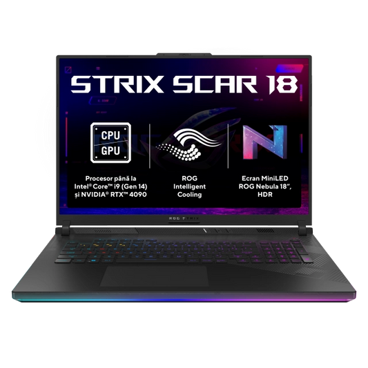 Asus G834JZR-N6075 ROG Strix SCAR 18 laptop gaming 18inch 2.5K i9-14900HX 64GB 1TB RTX4080 12GB