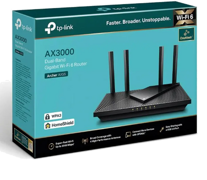 TP-Link ARCHER AX55 Router AX3000 Dual-Band Wi-Fi 6, 4 antene, GB, 4897098683040