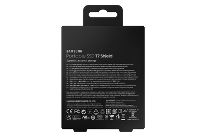 Samsung MU-PE2T0S/EU T7 Shield SSD extern 2TB, USB-C 3.2 Gen 2, Black, 8806092968431