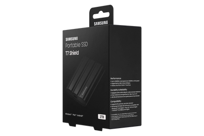 Samsung MU-PE2T0S/EU T7 Shield SSD extern 2TB, USB-C 3.2 Gen 2, Black, 8806092968431