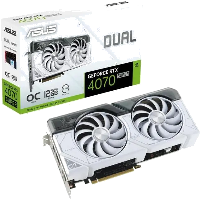 Asus DUAL-RTX4070S-O12G-WHITE VGA AS DUAL RTX 4070 SUPER 12GB WHITE, 4711387438954