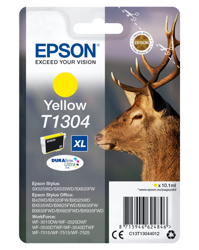 Epson C13T13044012 Cartus ink YELLOW original XL pentru Epson Stylus Office BX525WD SX525 10.1ml, 8715946624846