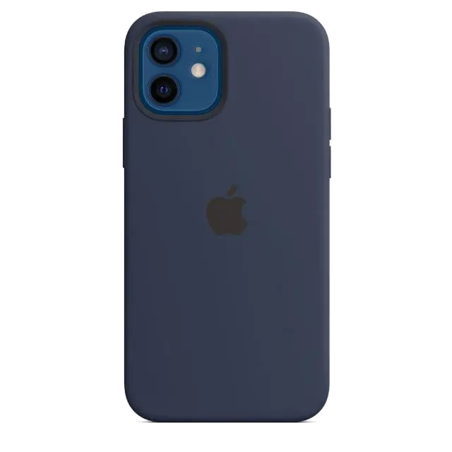 Apple MHL43ZM/A iPhone 12/12 Pro Silicone Case with MagSafe Deep Navy, 194252169056