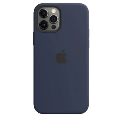 Apple MHL43ZM/A iPhone 12/12 Pro Silicone Case with MagSafe Deep Navy, 194252169056