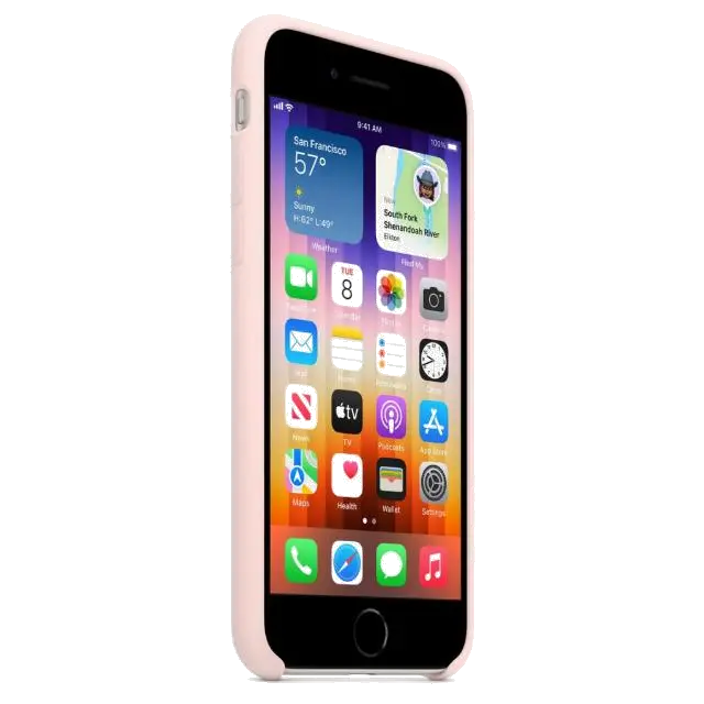 Apple MN6G3ZM/A iPhone SE3 Silicone Case Chalk Pink, 194253035497