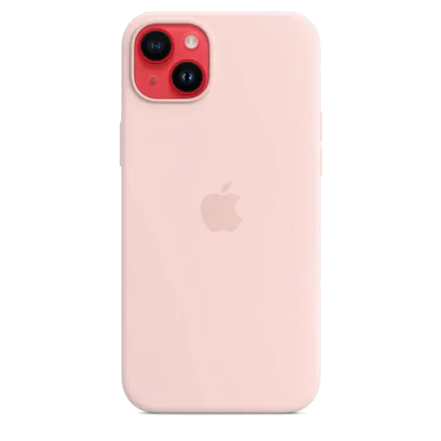 Apple MPT73ZM/A iPhone 14 Plus Silicone Case with MagSafe Chalk Pink, 194253416296