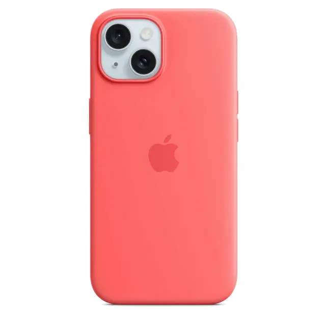 Apple MT0V3ZM/A iPhone 15 Silicone Case w MagSafe Guava, 194253939429