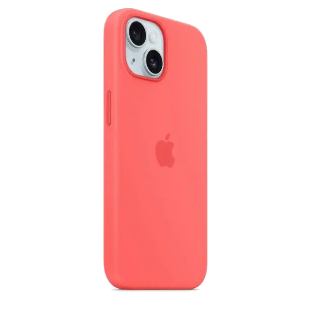 Apple MT0V3ZM/A iPhone 15 Silicone Case w MagSafe Guava, 194253939429