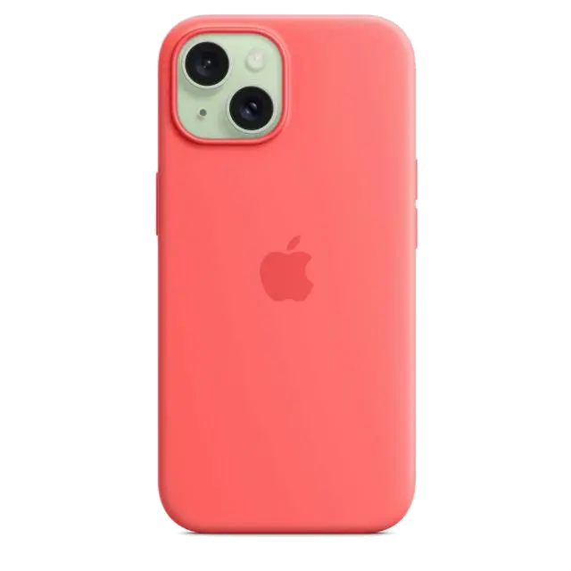 Apple MT0V3ZM/A iPhone 15 Silicone Case w MagSafe Guava, 194253939429