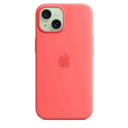 Apple MT0V3ZM/A iPhone 15 Silicone Case w MagSafe Guava, 194253939429