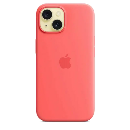 Apple MT0V3ZM/A iPhone 15 Silicone Case w MagSafe Guava, 194253939429