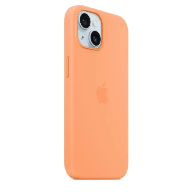 Apple MT0W3ZM/A iPhone 15 Silicone Case w MagSafe Orange Sorbet, 194253939450