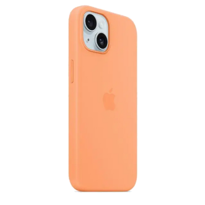 Apple MT0W3ZM/A iPhone 15 Silicone Case w MagSafe Orange Sorbet, 194253939450