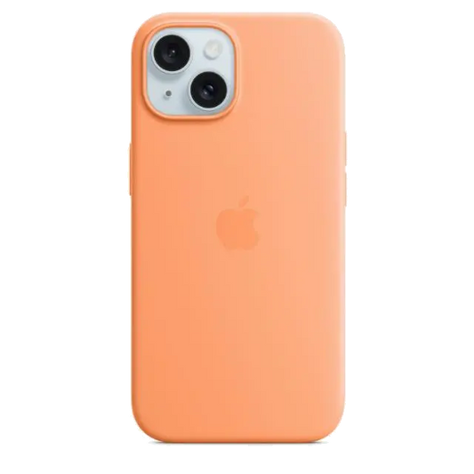 Apple MT0W3ZM/A iPhone 15 Silicone Case w MagSafe Orange Sorbet, 194253939450