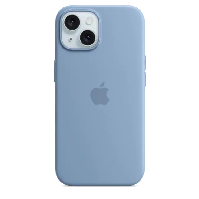 Apple MT0Y3ZM/A iPhone 15 Silicone Case w MagSafe Winter Blue, 194253939511