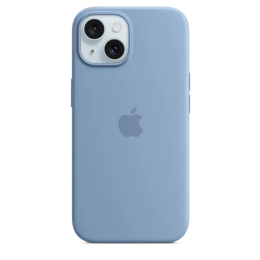 Apple MT0Y3ZM/A iPhone 15 Silicone Case w MagSafe Winter Blue, 194253939511