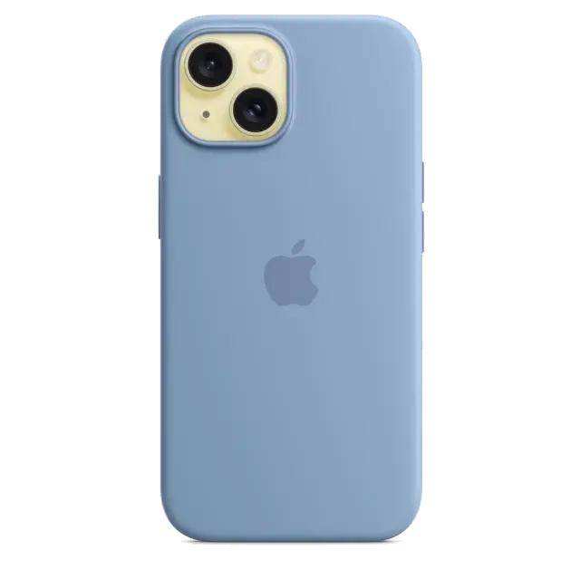 Apple MT0Y3ZM/A iPhone 15 Silicone Case w MagSafe Winter Blue, 194253939511