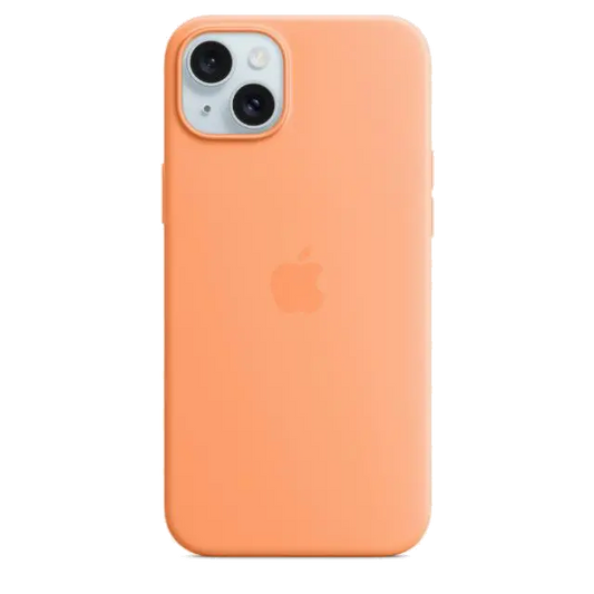 Apple MT173ZM/A iPhone 15 Plus Silicone Case w MagSafe Orange Sorbet, 194253939696