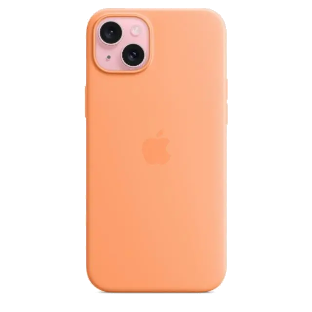 Apple MT173ZM/A iPhone 15 Plus Silicone Case w MagSafe Orange Sorbet, 194253939696