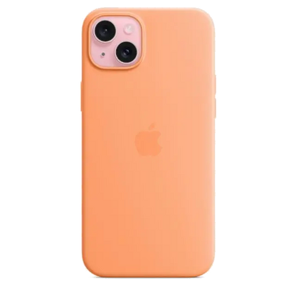 Apple MT173ZM/A iPhone 15 Plus Silicone Case w MagSafe Orange Sorbet, 194253939696