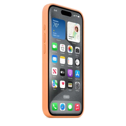 Apple MT1H3ZM/A iPhone 15 Pro Silicone Case w MagSafe Orange Sorbet, 194253939931