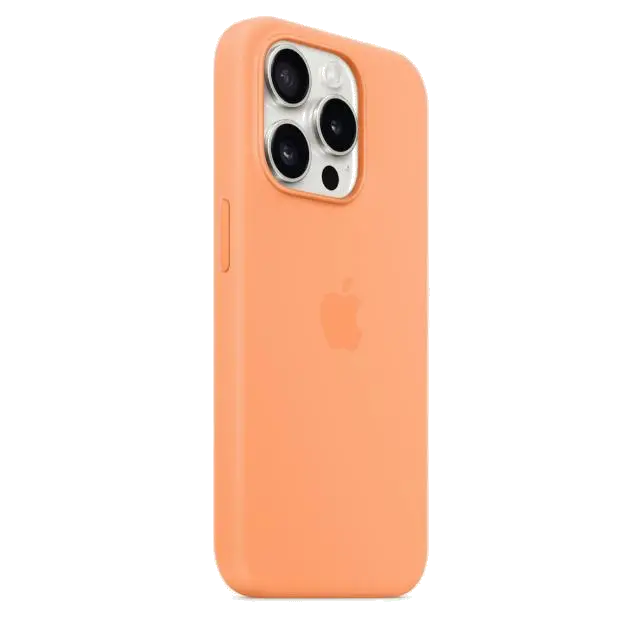 Apple MT1H3ZM/A iPhone 15 Pro Silicone Case w MagSafe Orange Sorbet, 194253939931