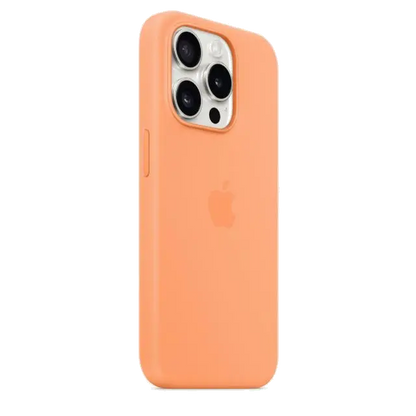 Apple MT1H3ZM/A iPhone 15 Pro Silicone Case w MagSafe Orange Sorbet, 194253939931