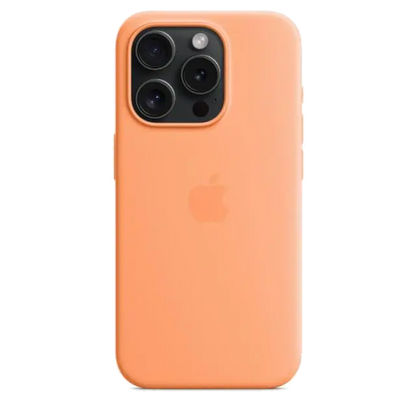 Apple MT1H3ZM/A iPhone 15 Pro Silicone Case w MagSafe Orange Sorbet, 194253939931