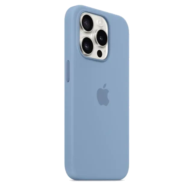 Apple MT1L3ZM/A iPhone 15 Pro Silicone Case w MagSafe Winter Blue, 194253939993